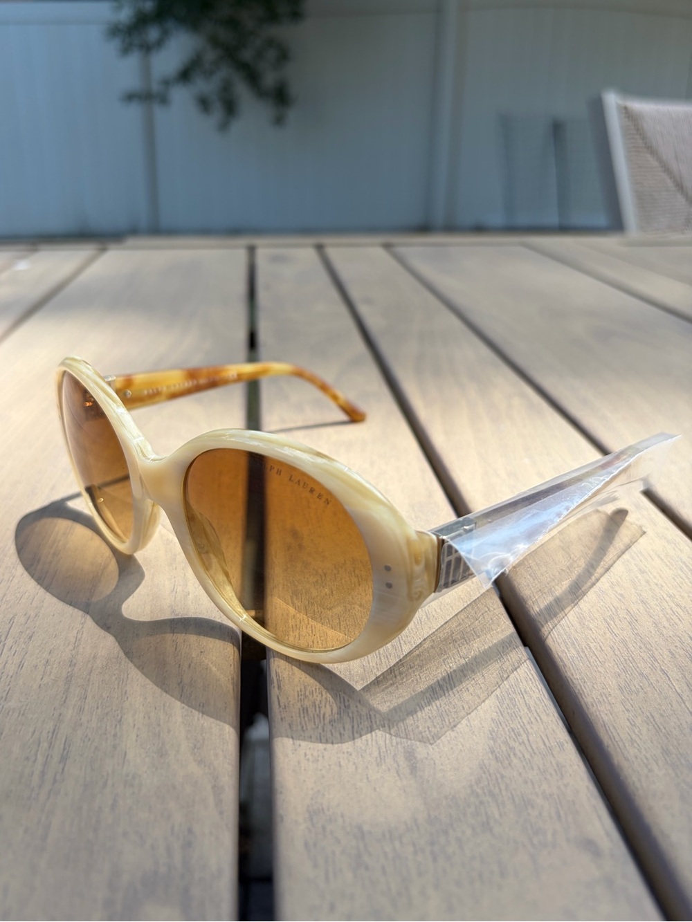 Ralph Lauren Beige Oval Women's Fashion Sunglasses